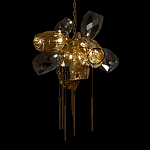 Люстра подвесная со стеклянными плафонами из дымчатого и золотистого с шестью вертикальными подвесками Gilded Mirage  варинант исполнения - 8 | Loft Concept в Брянске