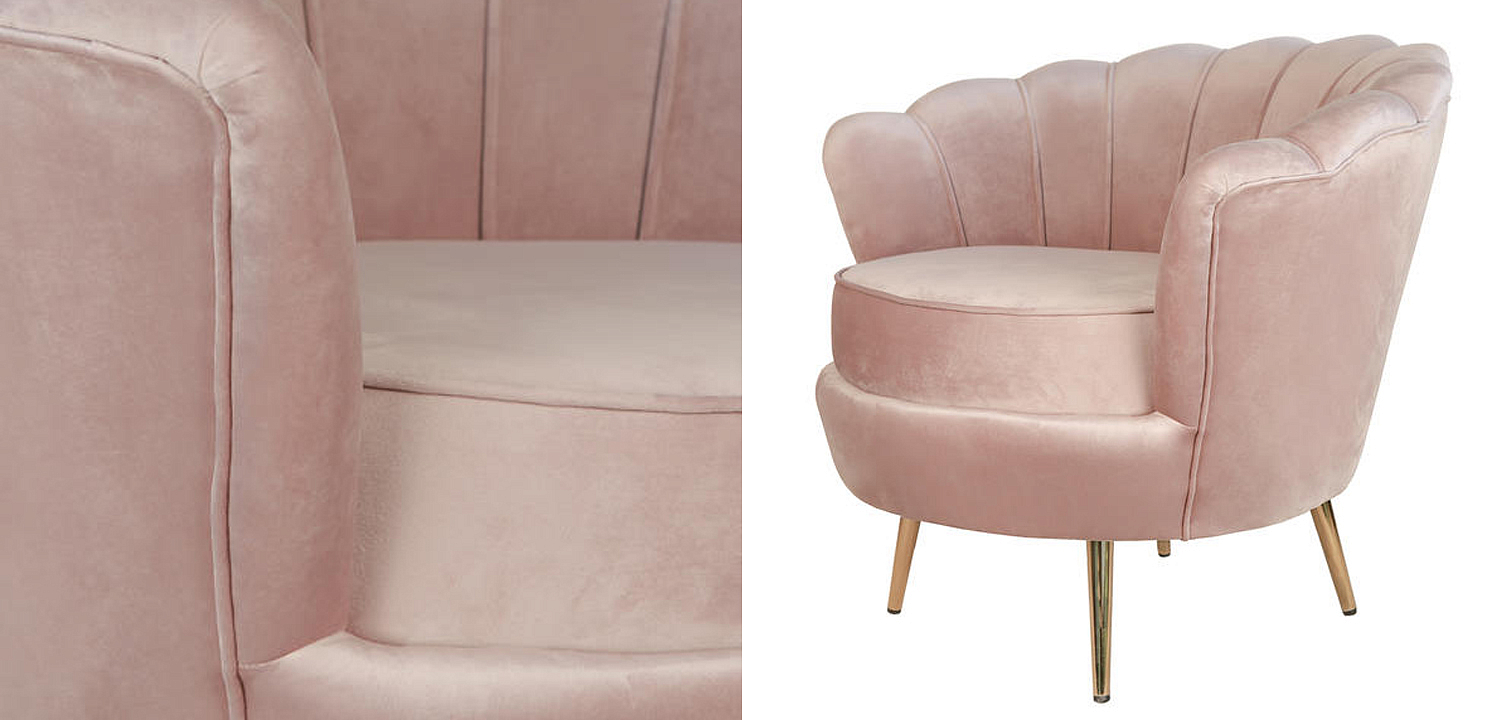 Кресло Розовый велюр Trapezium Pink velvet Кресло Розовый велюр Trapezium Pink velvet - Loft-Concept в Брянске