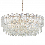 Круглая люстра с хрустальными подвесками на золотистом каркасе Gorgeous Crystal Light варинант исполнения - 10 | Loft Concept в Брянске