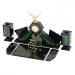 Настольный канцелярский набор из нефрита с декором в виде орла Golden Eagle варинант исполнения - 2 | Loft Concept в Брянске