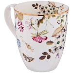 Кружка белая из фарфора с рисунком цветов 400 мл Garden Whisper Porcelain Set  варинант исполнения - 1 | Loft Concept в Брянске