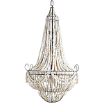 Люстра каплевидной формы украшенная белыми бусинами Wooden Beads White Chandelier варинант исполнения - 2 | Loft Concept в Брянске