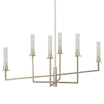 Люстра с 6-ю белыми матовыми плафонами из стекла в форме цилиндра Longitude варинант исполнения - 5 | Loft Concept в Брянске