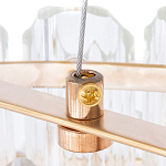 Люстра подвесная многослойная с прозрачными хрустальными трубками и золотистым каркасом Hexagon Tube Light варинант исполнения - 4 | Loft Concept в Брянске