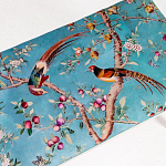 Банкетка из массива бука с цветочным принтом Turquoise Beige Chinoiserie Imperial  Garden Banquette варинант исполнения - 2 | Loft Concept в Брянске