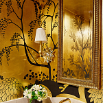 Обои ручная роспись в стиле Арт-деко Rateau Original colourway on Deep Rich Gold gilded paper варинант исполнения - 2 | Loft Concept в Брянске