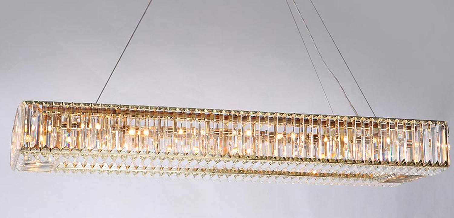 Люстра Darleen Crystal Gold Rectangular Chandelier Люстра Darleen Crystal Gold Rectangular Chandelier - Loft-Concept в Брянске