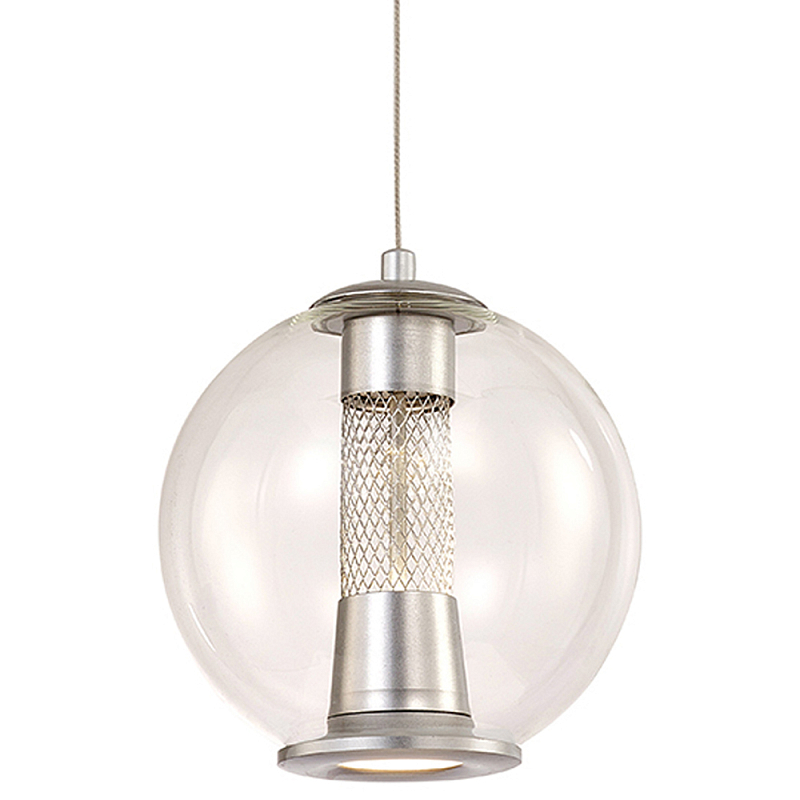 Подвесной светильник с плафоном в форме шара Inner Gleam Orb silver Прозрачное Стекло Серебряный Подвесной светильник с плафоном в форме шара Inner Gleam Orb silver Прозрачное Стекло Серебряный в Брянске | Loft Concept