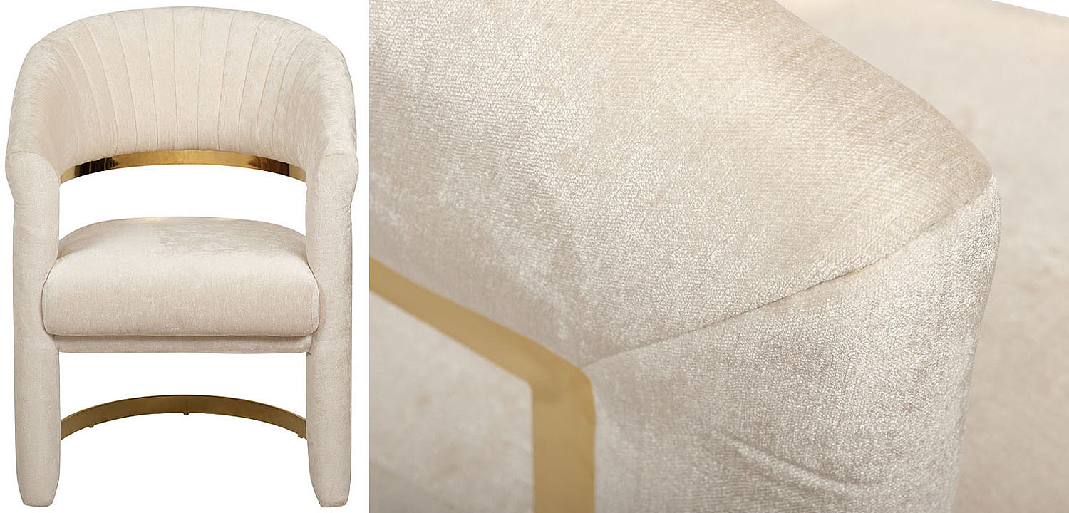 Полукресло Valbonne Chair cream velour Полукресло Valbonne Chair cream velour - Loft-Concept в Брянске