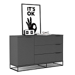 Комод цвета графит с 3-мя ящиками Strict Lines  варинант исполнения - 3 | Loft Concept в Брянске