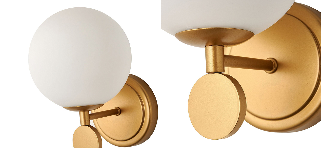 Бра с белым круглым плафоном Glowing Clouds Gold Бра с белым круглым плафоном Glowing Clouds Gold - Loft-Concept в Брянске