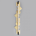 Бра вертикальное черного цвета с золотыми кругами и квадратами Gravyura варинант исполнения - 3 | Loft Concept в Брянске