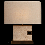 Настольная лампа с прямоугольным основанием из натурального камня c тканевым абажуром Lapis Tiburtinus варинант исполнения - 2 | Loft Concept в Брянске