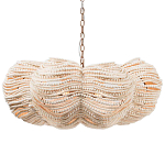 Круглая люстра волнистой формы с декором из круглых деревянных бусин White Wooden Beads Chandelier варинант исполнения - 1 | Loft Concept в Брянске