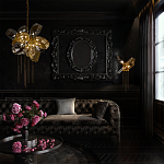 Люстра подвесная со стеклянными плафонами из дымчатого и золотистого с тремя вертикальными подвесками Gilded Mirage  варинант исполнения - 8 | Loft Concept в Брянске