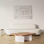 Дизайнерский журнальный стол с фигурной столешницей на белом основании Holarisex варинант исполнения - 2 | Loft Concept в Брянске