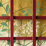 Обои ручная роспись The Plain of Musashi Original colourway on painted Xuan paper with gold ombre варинант исполнения - 2 | Loft Concept в Брянске