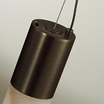 Подвесной светильник вытянутой цилиндрической формы с плафоном из алебастра и металлическими торцами Темная Латунь 100 см Cryptocrystalline Stone варинант исполнения - 6 | Loft Concept в Брянске