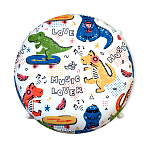 Пуф детский круглый с принтом на 4-х белых ножках Dinosaurs CHILDHOOD варинант исполнения - 2 | Loft Concept в Брянске