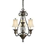 Люстра бронзового цвета с 3-мя кремовыми текстильными абажурами Hinkley варинант исполнения - 1 | Loft Concept в Брянске