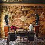 Обои ручная роспись в стиле Арт-деко Deco Dawn Bas Relief on Deep Rich Gold gilded paper варинант исполнения - 1 | Loft Concept в Брянске