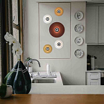 Бра с круглым белым плафоном и черной центральной деталью Natural Harmonie  варинант исполнения - 2 | Loft Concept в Брянске