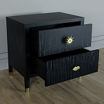 Тумба прикроватная с двумя ящиками Elsa Dreams Black варинант исполнения - 2 | Loft Concept в Брянске