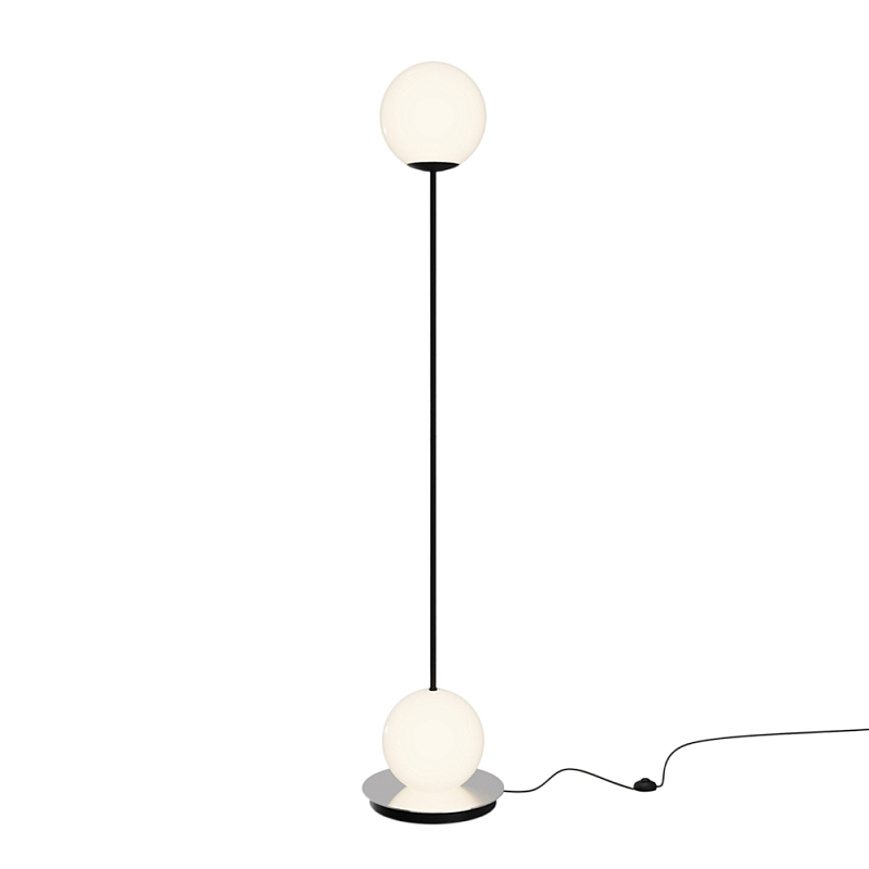 Напольный торшер светодионый Twins 3000К 20Вт Белый Черный в Брянске | Loft Concept 