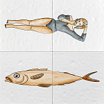 Плитка с узором Рыба Русалка варинант исполнения - 2 | Loft Concept в Брянске