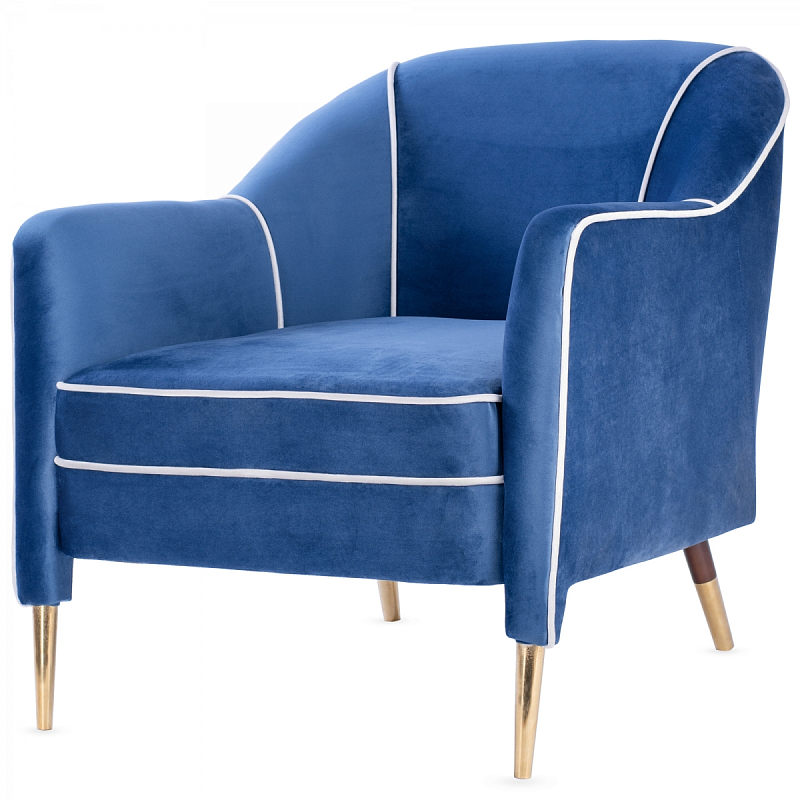 Кресло Gio Ponti Unique Armchair Латунь Синий Коричневый Кресло Gio Ponti Unique Armchair Латунь Синий Коричневый в Брянске | Loft Concept