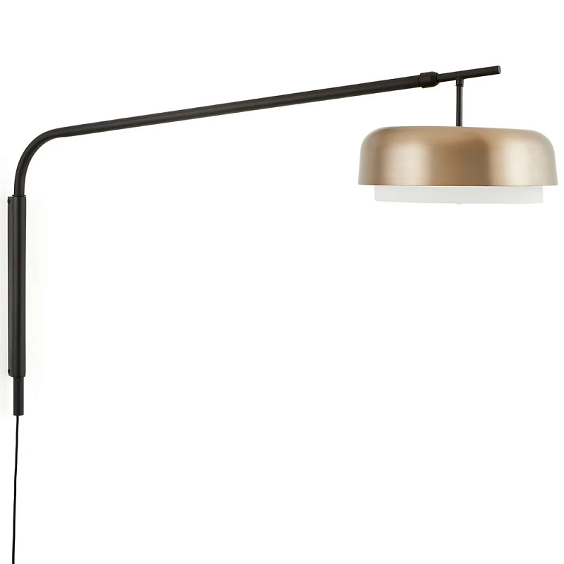 Настенный светильник Wilona Wall Linear Lamp Латунь Черный Белый Настенный светильник Wilona Wall Linear Lamp Латунь Черный Белый в Брянске | Loft Concept