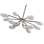 Люстра черного цвета с 12-ю прозрачными плафонами овальной формы Iona chandelier варинант исполнения - 3 | Loft Concept в Брянске