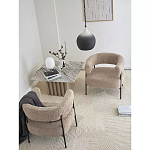 Кресло полукруглое мягкое с буклированной обивкой Armchair with Boucle Upholstery варинант исполнения - 7 | Loft Concept в Брянске