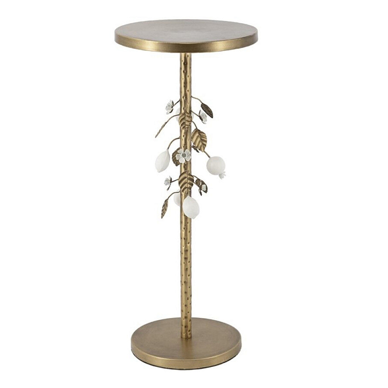 Столик золотистый с цветочной композицией на основании Forest Fairy Tale Золотой Белый в Брянске | Loft Concept 