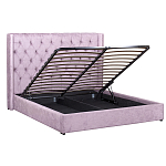 Кровать двуспальная фиолетовая с основанием из массива дерева с мягким изголовьем Velour Beds варинант исполнения - 2 | Loft Concept в Брянске