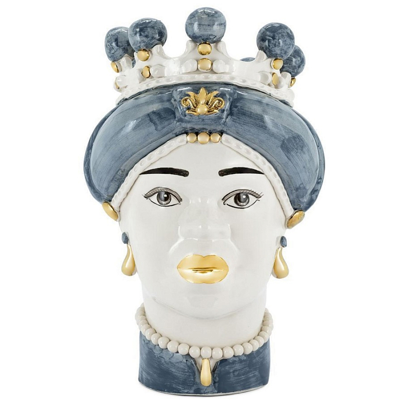 Ваза Vase Moro Lady Medium New Grey Gold Белый Серо-голубой Ваза Vase Moro Lady Medium New Grey Gold Белый Серо-голубой в Брянске | Loft Concept