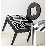 Дизайнерский стул с круглой деревянной спинкой Black and White Clover варинант исполнения - 6 | Loft Concept в Брянске