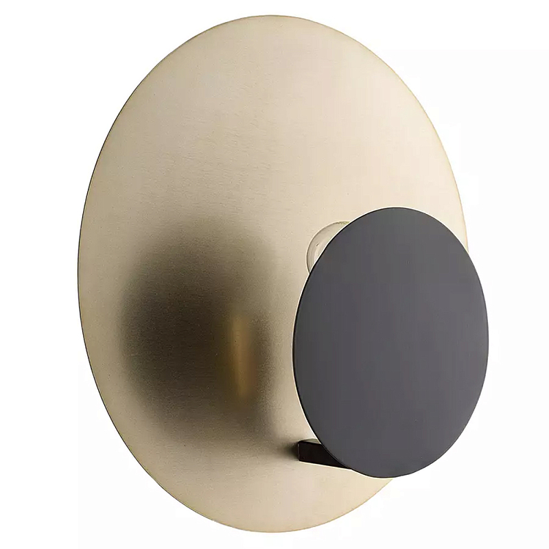 Бра круглое в сочетании золотистого и чёрного цвета Round Sconce Gold and Black Черный Золотой Бра круглое в сочетании золотистого и чёрного цвета Round Sconce Gold and Black Черный Золотой в Брянске | Loft Concept