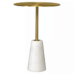 Кофейный столик с круглой столешницей на белом мраморном основании Original Foundation варинант исполнения - 3 | Loft Concept в Брянске