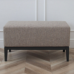 Банкетка из массива бука с бежевой обивкой из рогожки на 4-х ножках черного цвета Fjord варинант исполнения - 1 | Loft Concept в Брянске