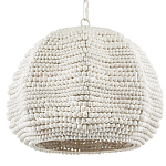 Подвесной светильник в форме купола с декором из круглых деревянных бусин White Wooden Beads Chandelier варинант исполнения - 3 | Loft Concept в Брянске
