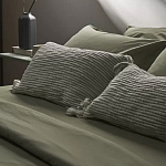 Чехол на подушку мятного цвета с бахромой и объемным узором Ethnic mix варинант исполнения - 6 | Loft Concept в Брянске