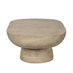 Столик кофейный кремового цвета с овальной столешницей и круглым основанием Cream Dalmen Table варинант исполнения - 3 | Loft Concept в Брянске