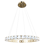 Люстра круглая подвесная с хрустальными элементами на золотом основании Диаметр 79 см Ring Horizontal варинант исполнения - 1 | Loft Concept в Брянске