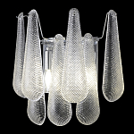 Бра с подвесками из рифленного стекла в форме капель на основании цвета хром Textured Glass варинант исполнения - 3 | Loft Concept в Брянске