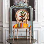 Стул бежевый в разноцветную полоску из натурального бука с изображением птиц и цветов Blooming Yellow Red Birds Colorful Stripes Chair варинант исполнения - 4 | Loft Concept в Брянске