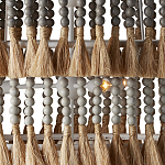 Люстра трехъярусная с декором из круглых деревянных бусин с кисточками Gray Brown Wooden Beads Chandelier варинант исполнения - 1 | Loft Concept в Брянске