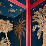 Обои с вышивкой ручной работы Deco Palms Original colourway on velvet варинант исполнения - 2 | Loft Concept в Брянске