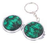 Зеркало брелок карманное двухстороннее из натурального камня Малахит Stone Mirrors варинант исполнения - 5 | Loft Concept в Брянске