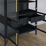 Витрина Primo со стеклянными фасадами и 2 ящиками Черный дуб варинант исполнения - 7 | Loft Concept в Брянске